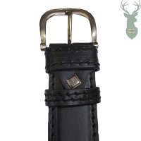 Kožený opasok oblekový - čierny