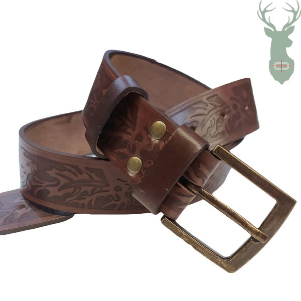 Kožený opasok - Jeleň a Diviak