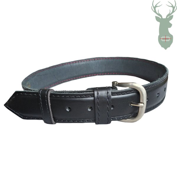 Kožený opasok oblekový - čierny