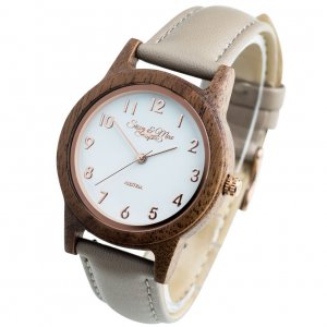 Sissy béžové drevené hodinky