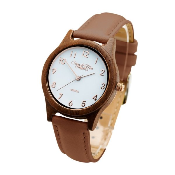 Sissy hnedé drevené hodinky